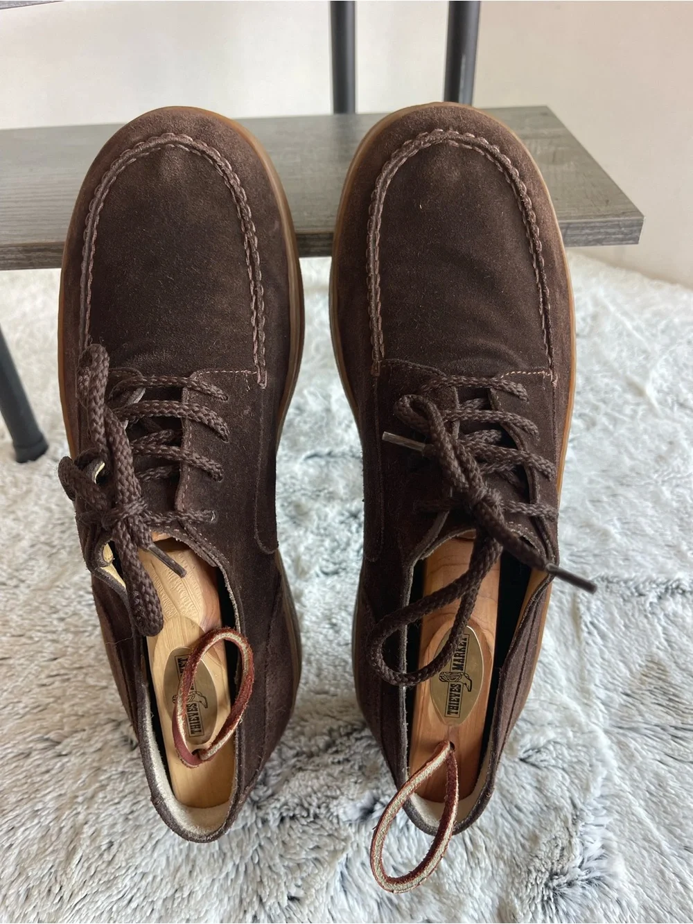 J. FENESTRIER Men’s Brown Suede Lace-Up Casual Shoes Size 7.5